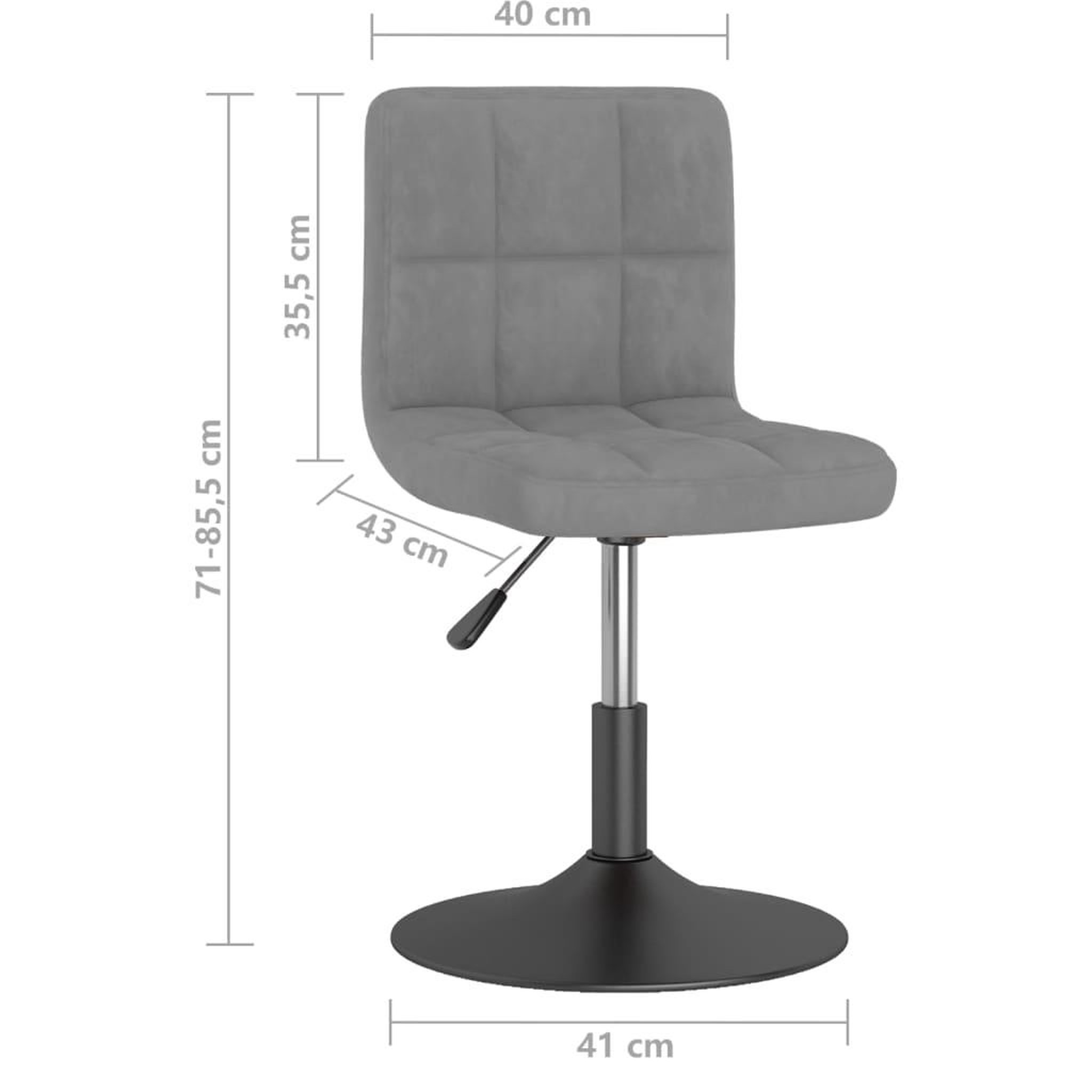 Voir la diapositive 6 : VIDAXL Chaises pivotantes a manger lot de 4 gris clair velours