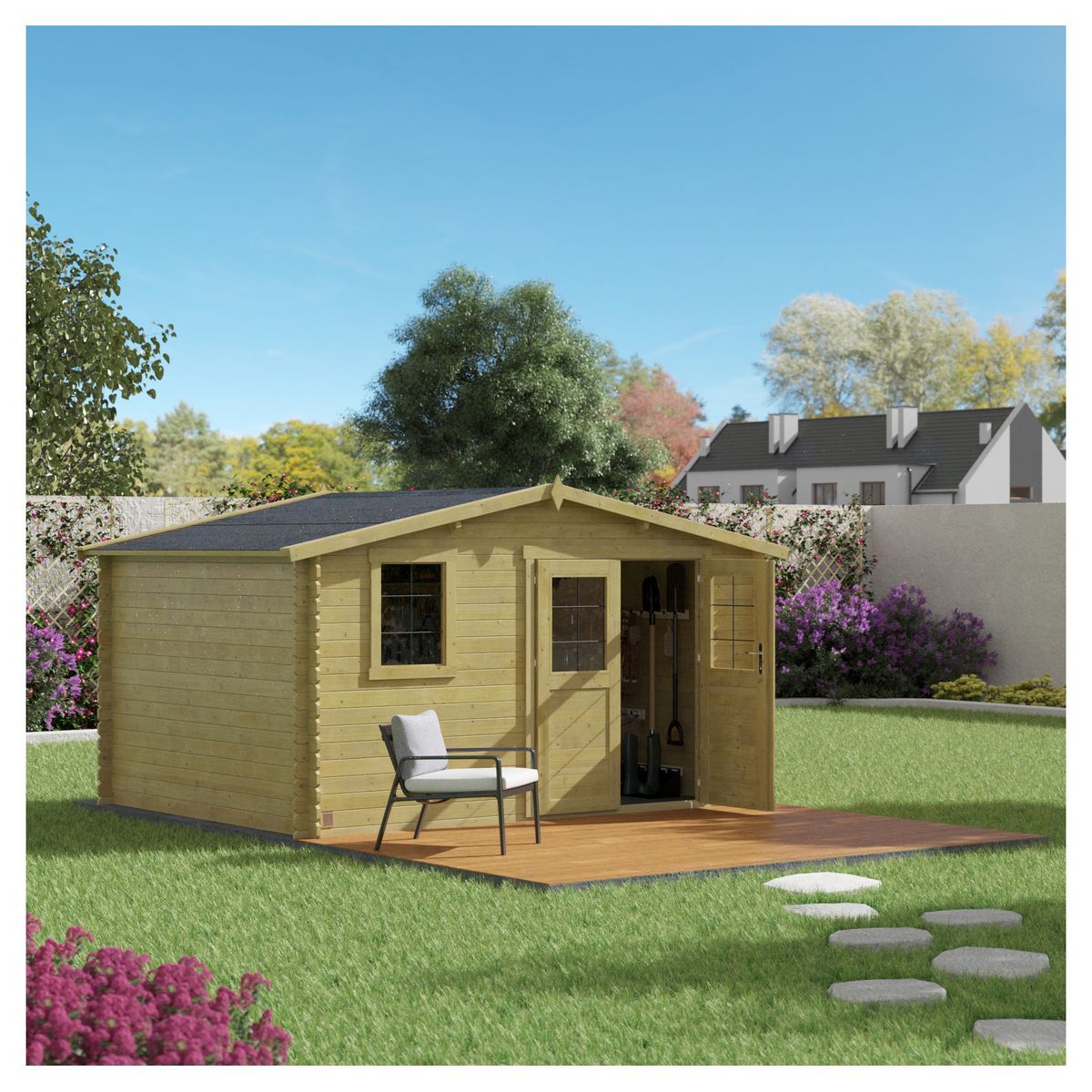 Forest Style Abri bois 28mm ONEGA 11,9m² traité autoclave