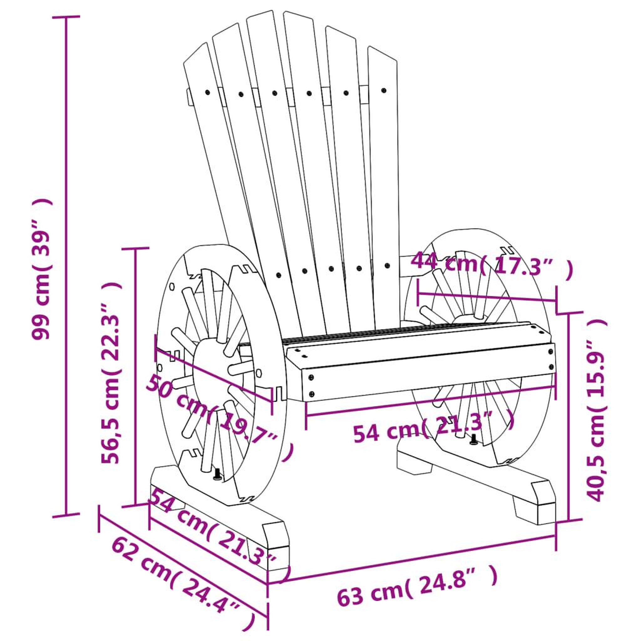 Voir la diapositive 6 : VIDAXL Chaises de jardin Adirondack lot de 4 bois de sapin massif
