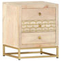 Voir la diapositive 1 : VIDAXL Table de chevet dore 40 x 30 x 50 cm bois de manguier massif
