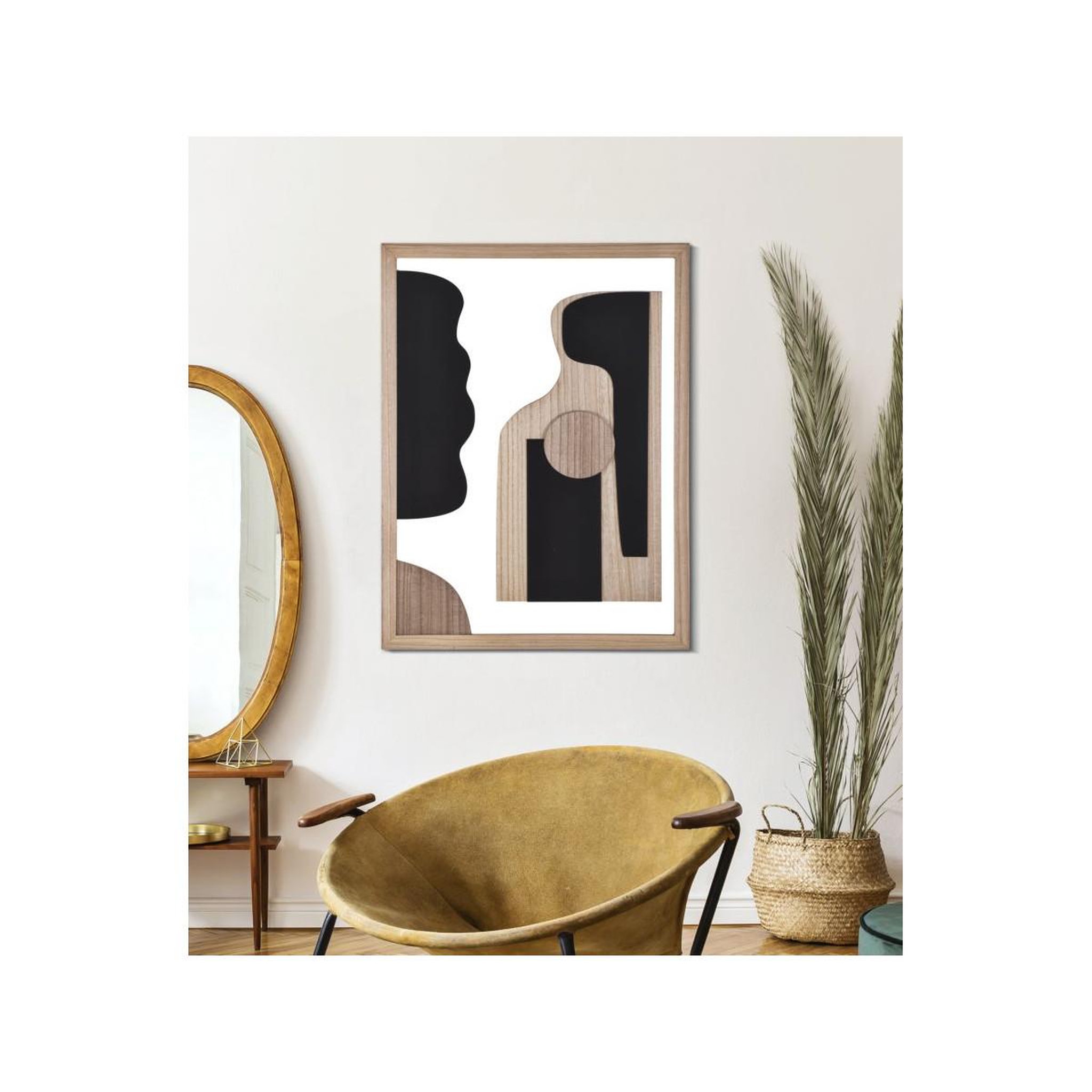 Voir la diapositive 5 : Paris Prix Décoration murale encadrée  astry  80cm naturel & noir