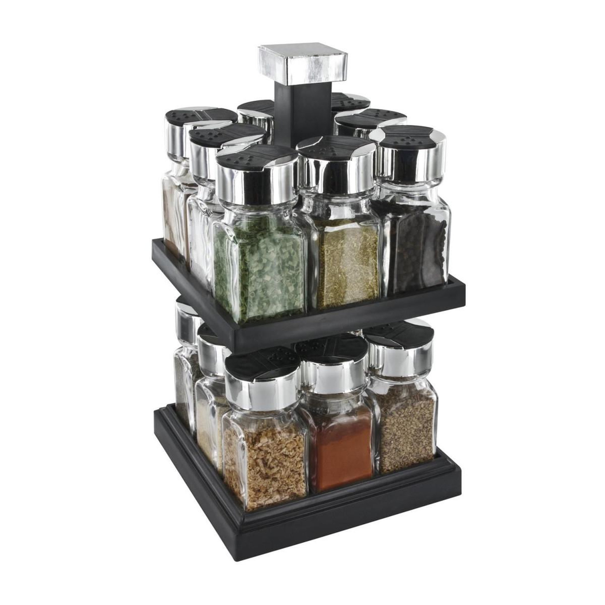 COOK CONCEPT Carrousel à épices 2 niveaux  16 pots  9cm noir