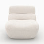 Voir la diapositive 3 : Rendez vous déco Ensemble fauteuil et pouf en tissu bouclé blanc-Teddy