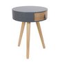 Voir la diapositive 2 : Paris Prix Table de Chevet 1 Tiroir  Nora  46cm Gris