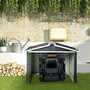 Voir la diapositive 4 : OUTSUNNY Abri de jardin pour tondeuse à gazon robot-tondeuse - garage tondeuse robot - tôle acier ondulé gris blanc