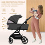 Voir la diapositive 5 : KINDERKRAFT Poussette 2 en 1 avec nacelle YOXI, roues anti-crevaison et accessoires