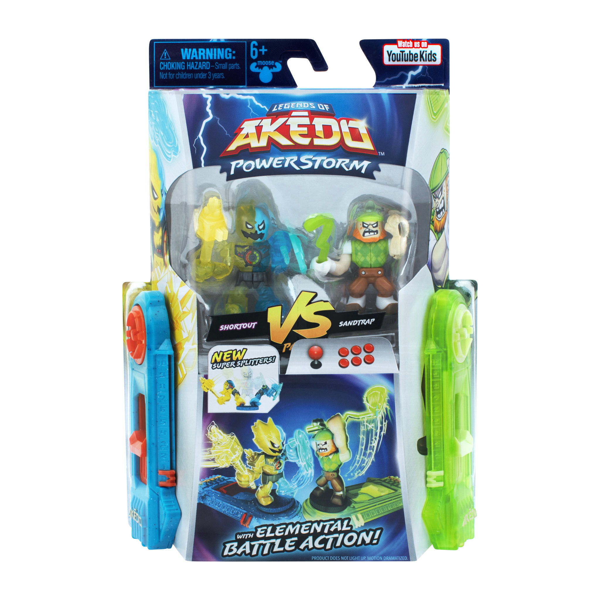 Voir la diapositive 1 : MOOSE TOYS Pack Figurines Akedo PowerStorm Shortout vs Sandtrap