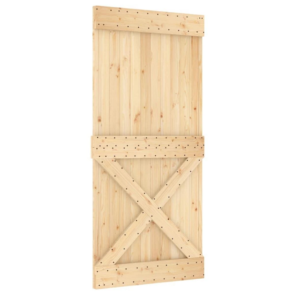 VIDAXL Porte coulissante et kit de quincaillerie 95x210 cm pin massif