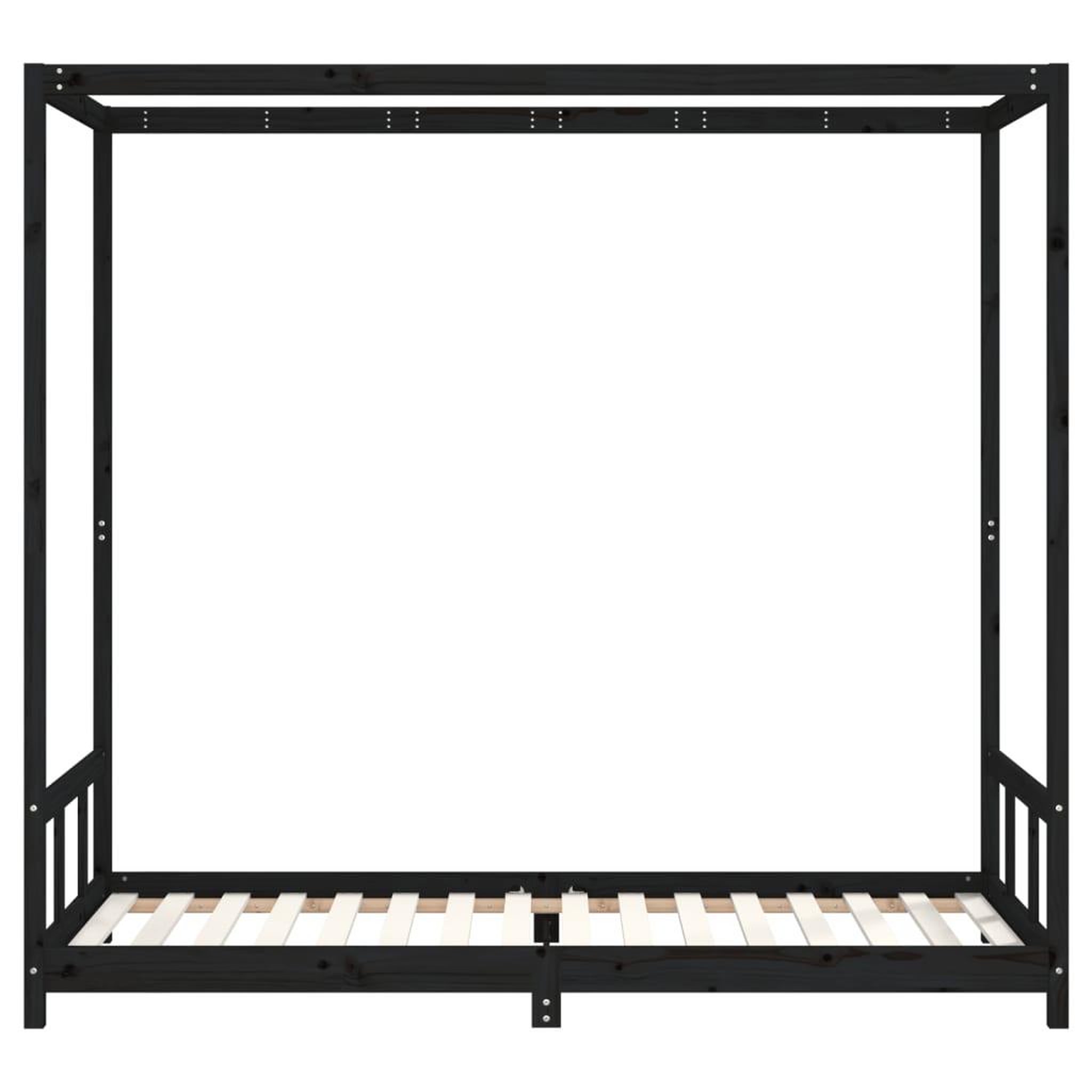 Voir la diapositive 4 : VIDAXL Cadre de lit pour enfants noir 90x200 cm bois de pin massif