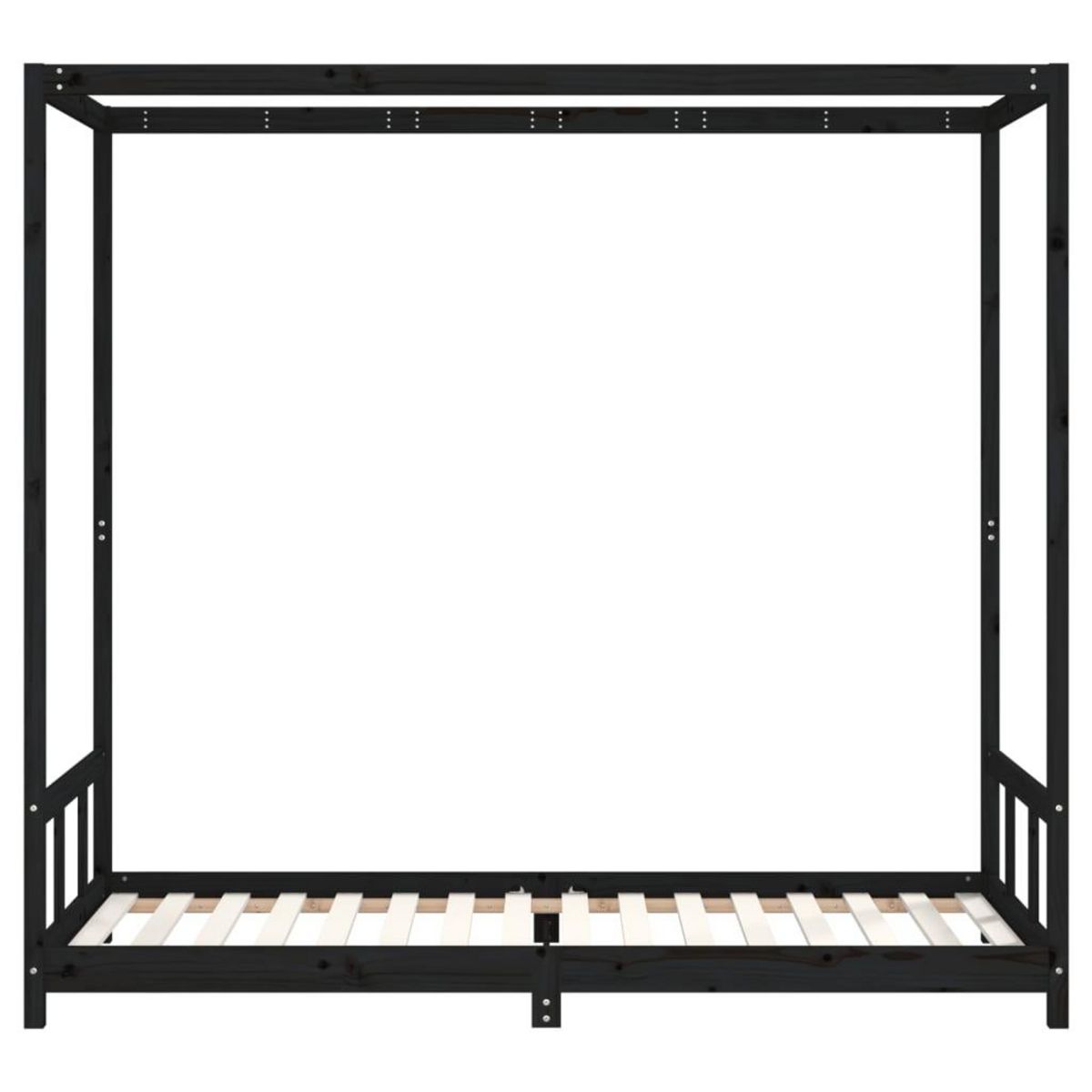 VIDAXL Cadre de lit pour enfants noir 90x200 cm bois de pin massif