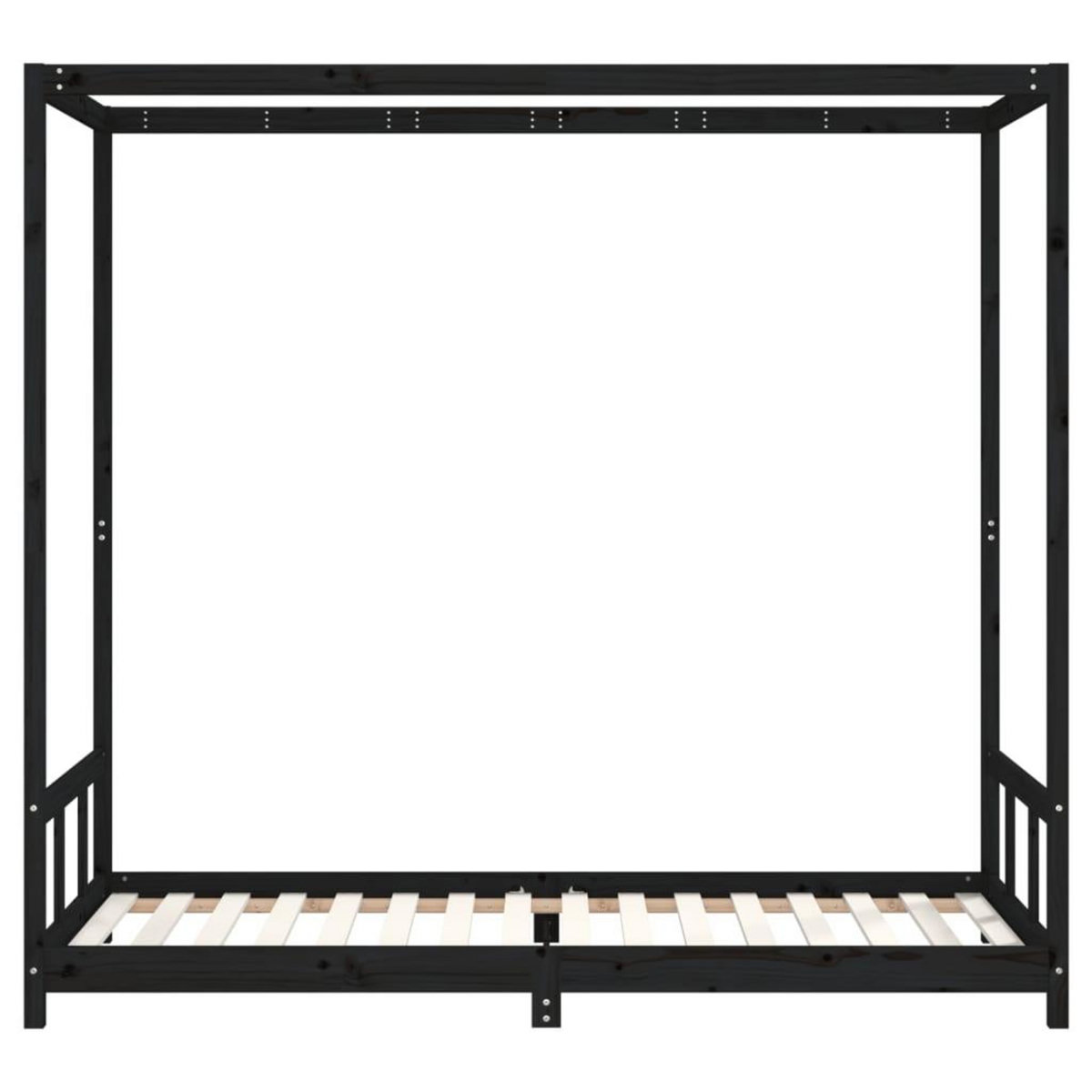 VIDAXL Cadre de lit pour enfants noir 90x200 cm bois de pin massif