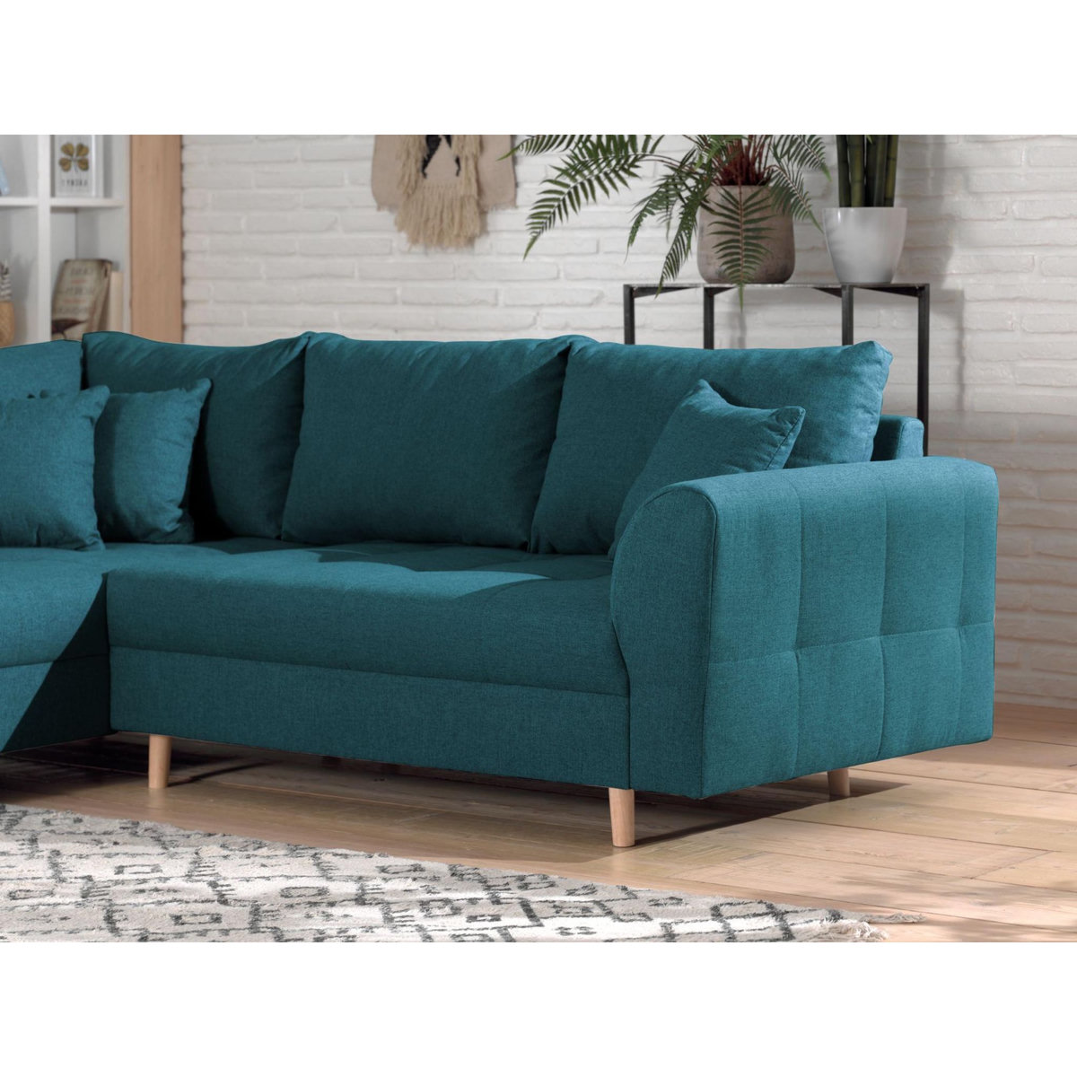 LISA DESIGN Rune - canapé d'angle - avec pouf d'appoint - 4 places - style scandinave - gauche