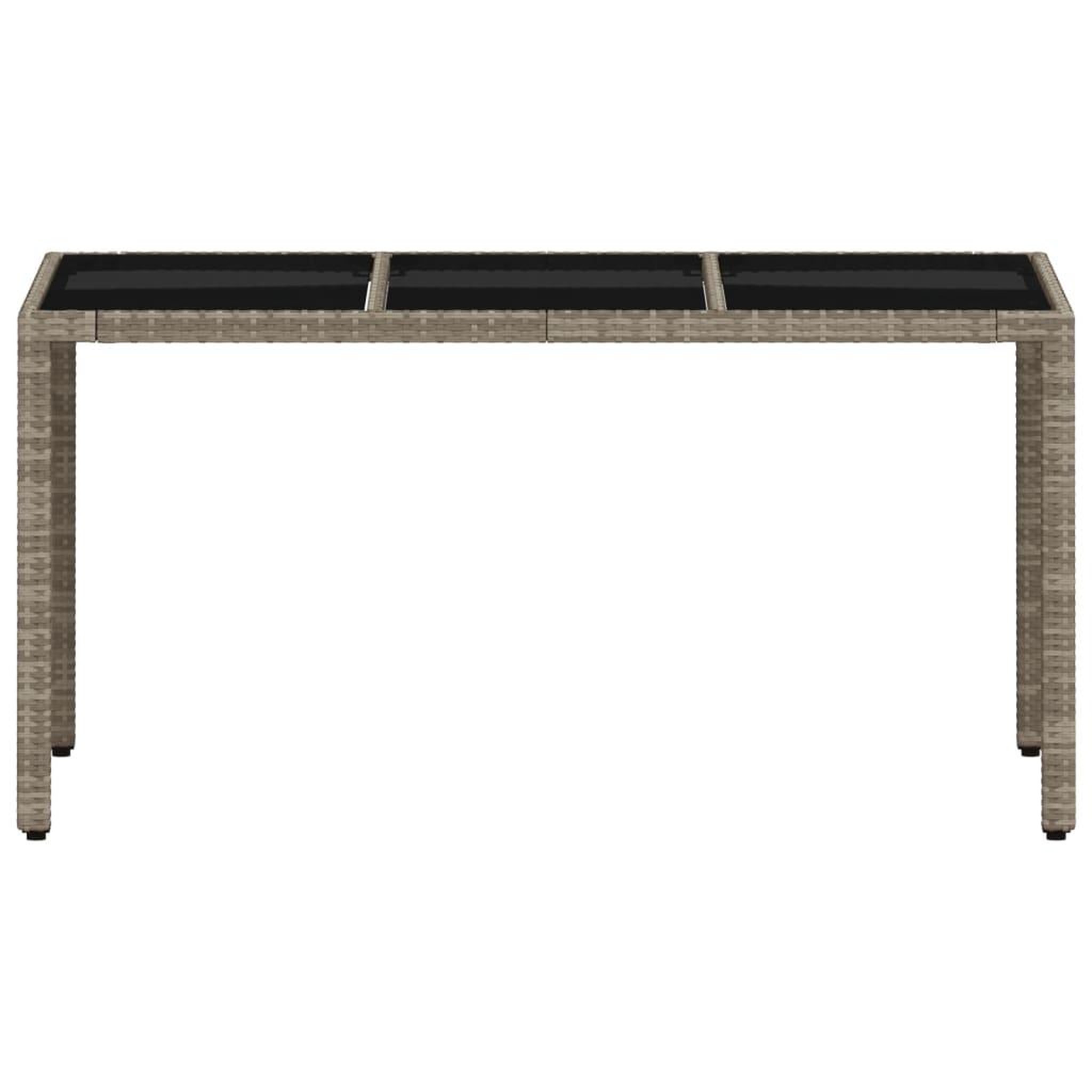 Voir la diapositive 5 : VIDAXL Table de jardin dessus en verre gris clair resine tressee