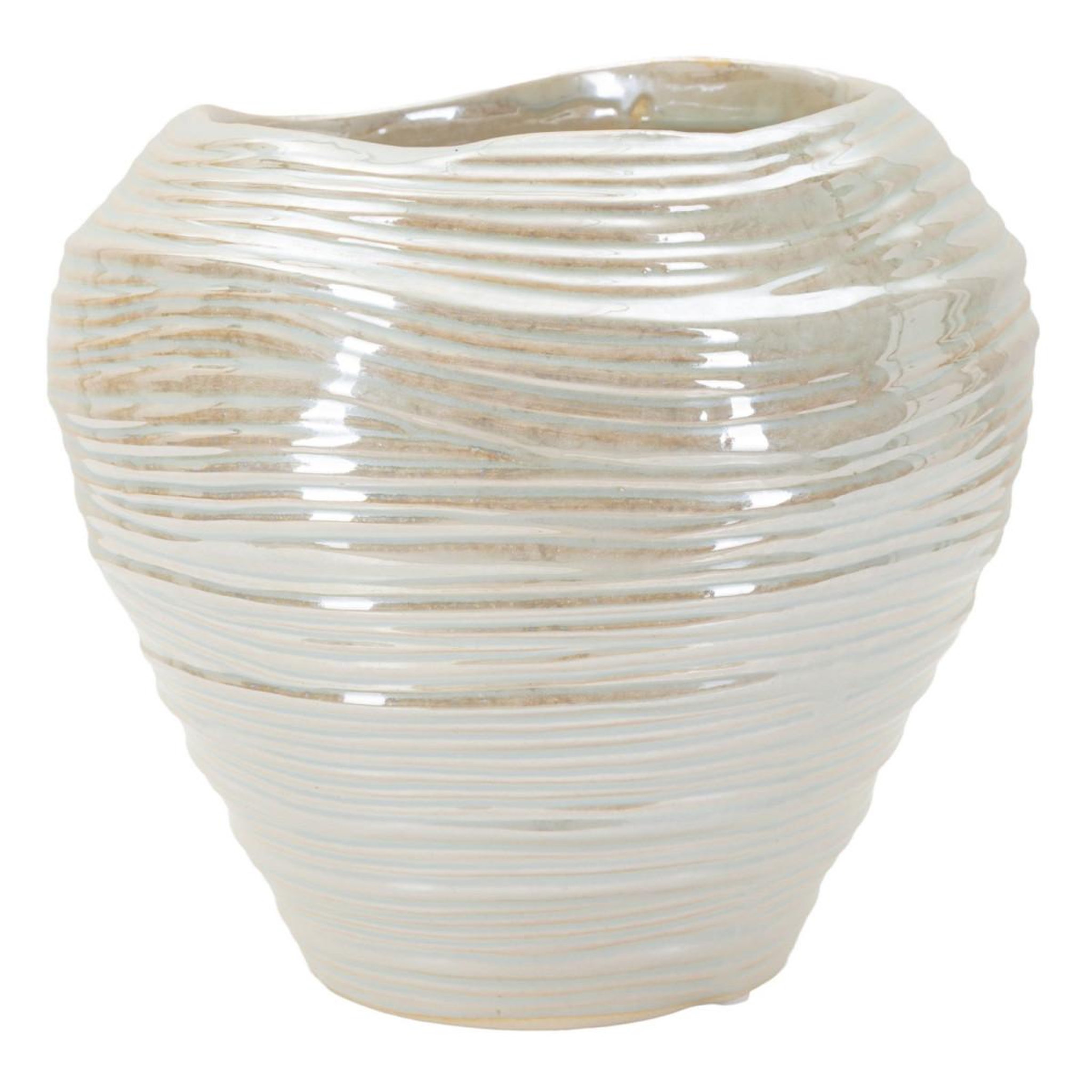Paris Prix Vase rond en céramique  perly  22cm blanc