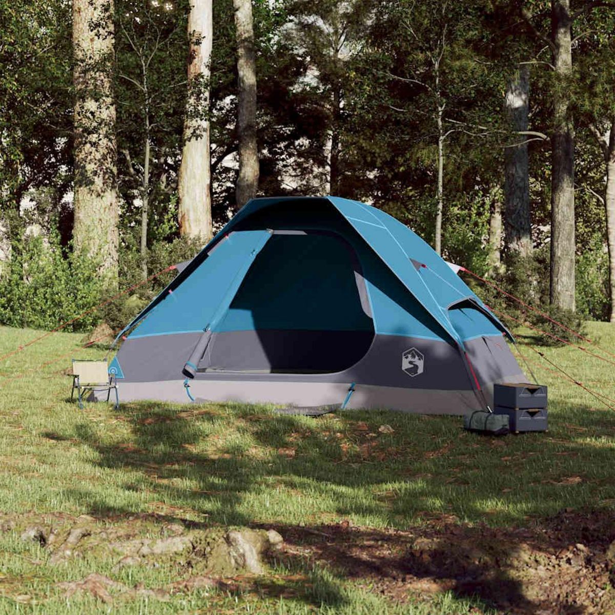 VIDAXL Tente familiale a dome 6 personnes bleu impermeable