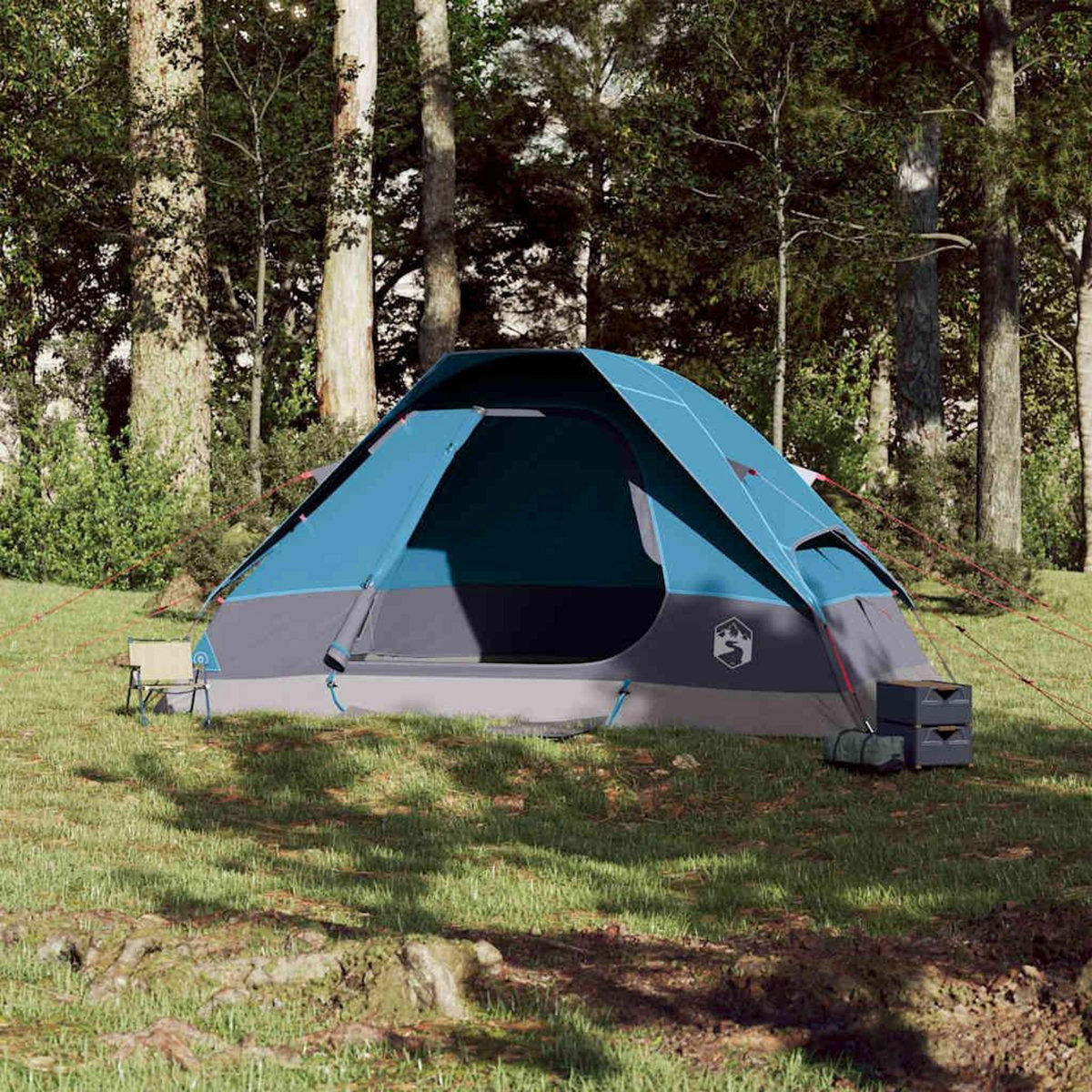 VIDAXL Tente familiale a dome 6 personnes bleu impermeable