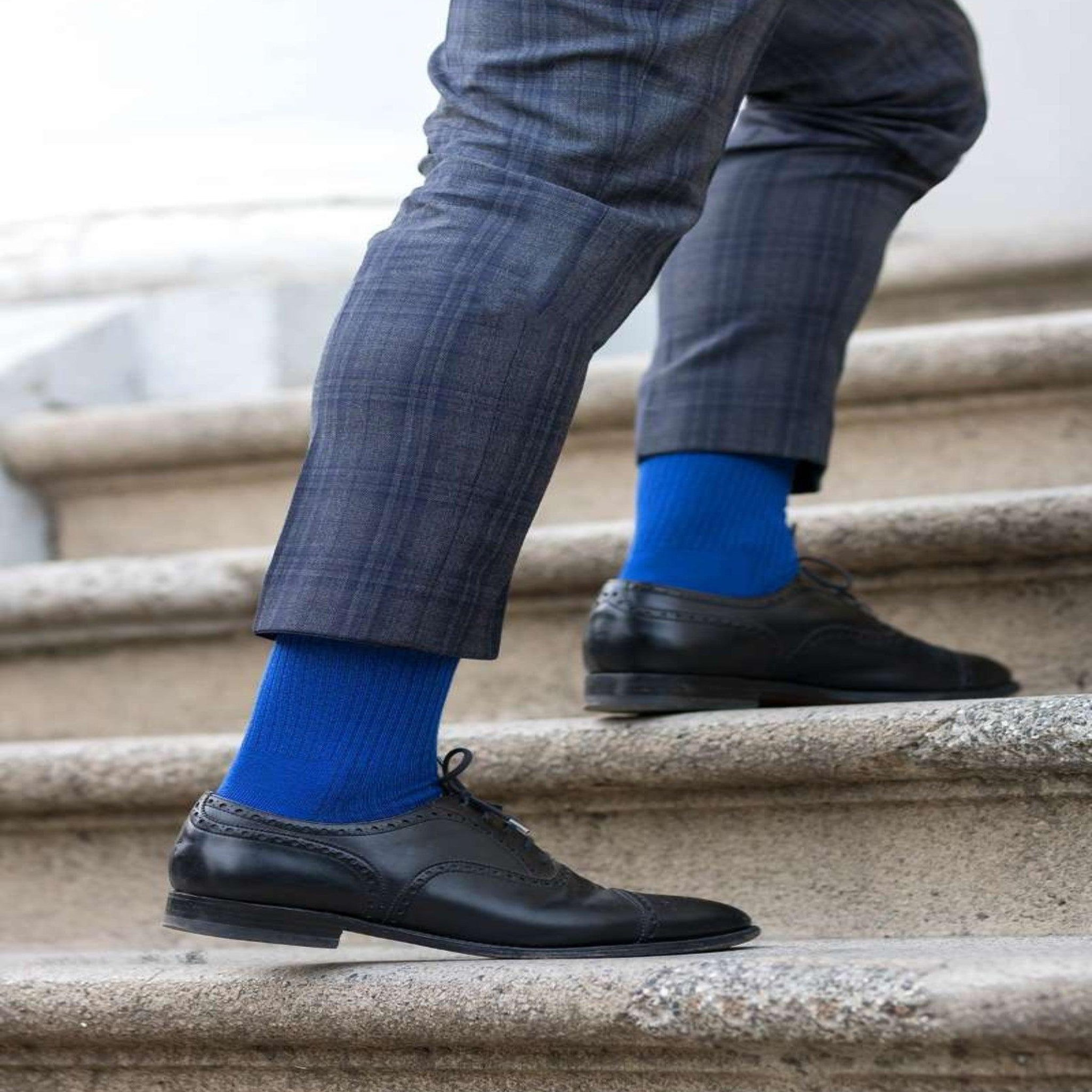 Voir la diapositive 4 : PIRIN HILL Chaussettes sans élastique coton bio bleues