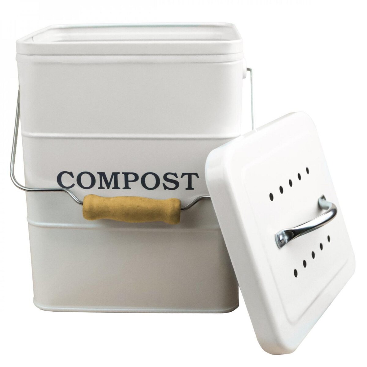 LINXOR Composteur, bac, poubelle à compost de cuisine - 3 L - Beige