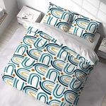 Home collection Parure housse de couette 100%polyester 72gsm arc en ciel. Coloris disponibles : Bleu