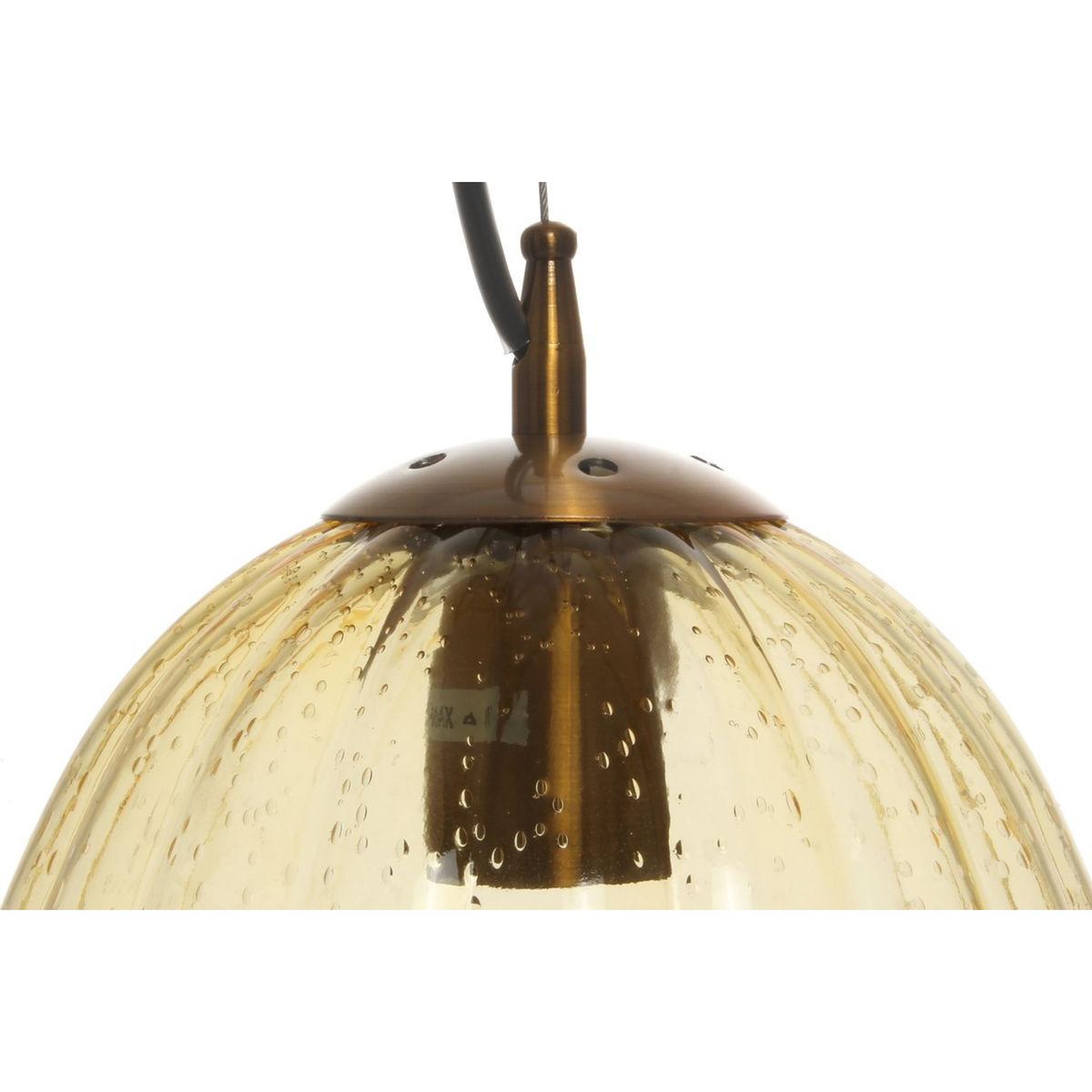 Voir la diapositive 3 : Paris Prix Lampe suspension en verre  virgina  36cm ambre