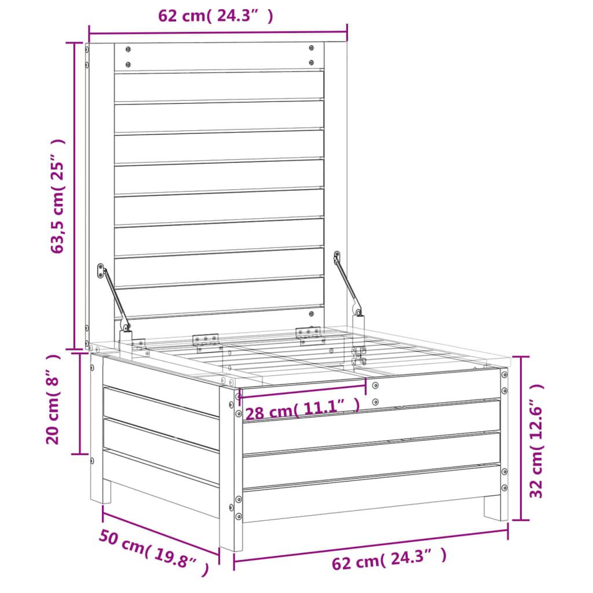 Voir la diapositive 6 : VIDAXL Repose-pied de jardin avec coussin blanc bois de pin massif