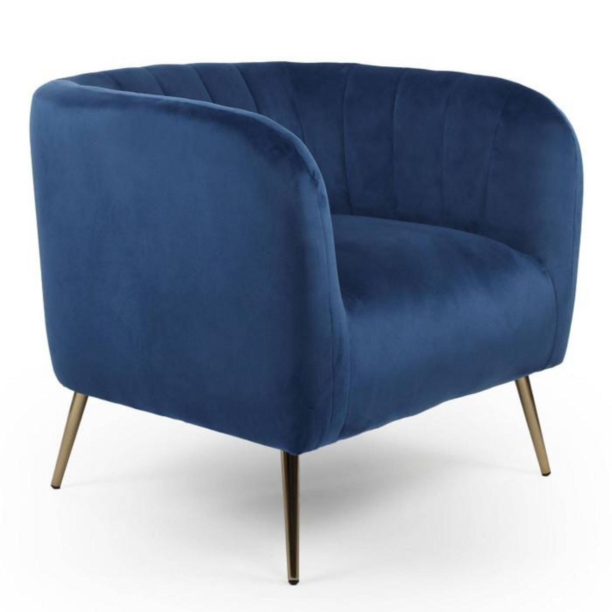 Paris Prix Fauteuil Design en Velours  Reuben  75cm Bleu