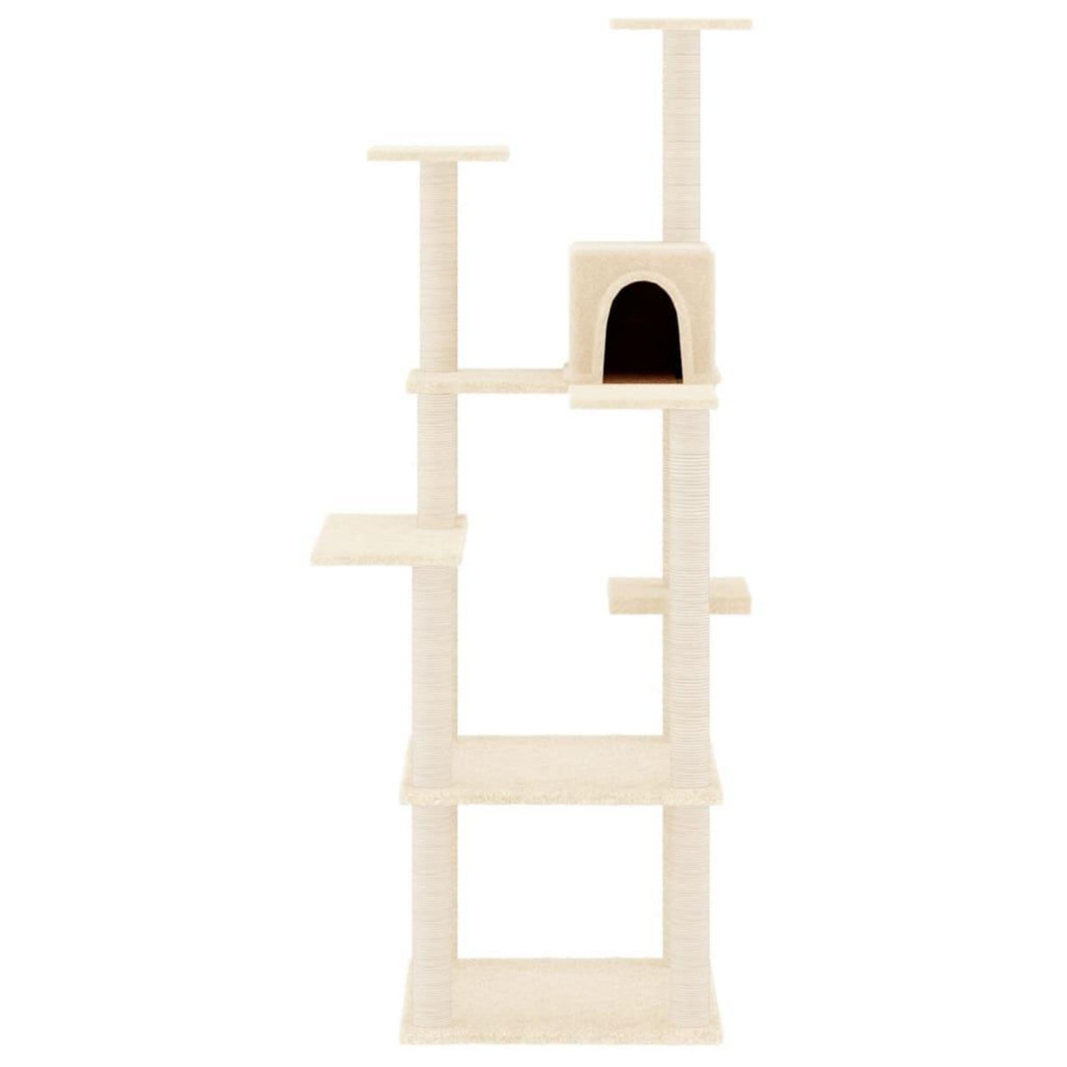 VIDAXL Arbre a chat avec griffoirs en sisal Creme 153 cm