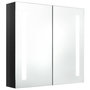 Voir la diapositive 2 : VIDAXL Armoire de salle de bain à miroir LED noir brillant 62x14x60 cm
