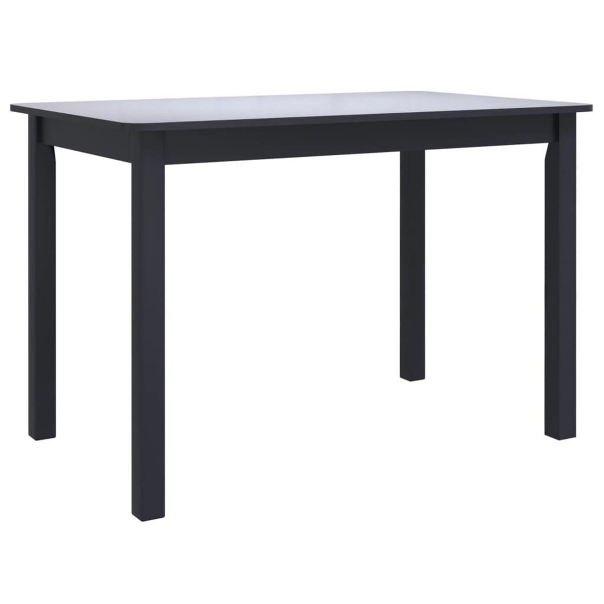 VIDAXL Table de salle a manger Noir 114x71x75 cm Bois d'hevea massif