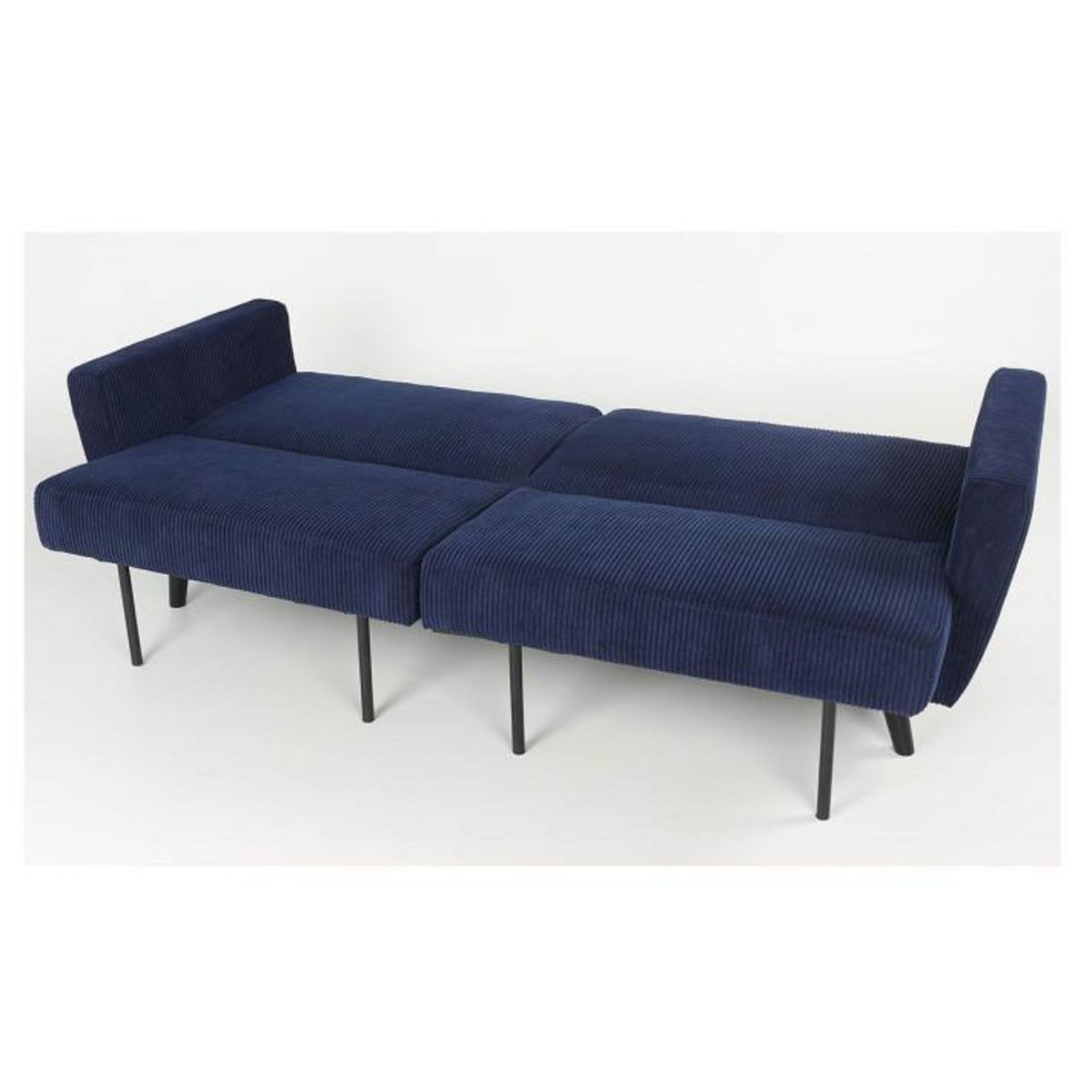 Paris Prix Canapé Convertible en Velours  Garry  220cm Bleu