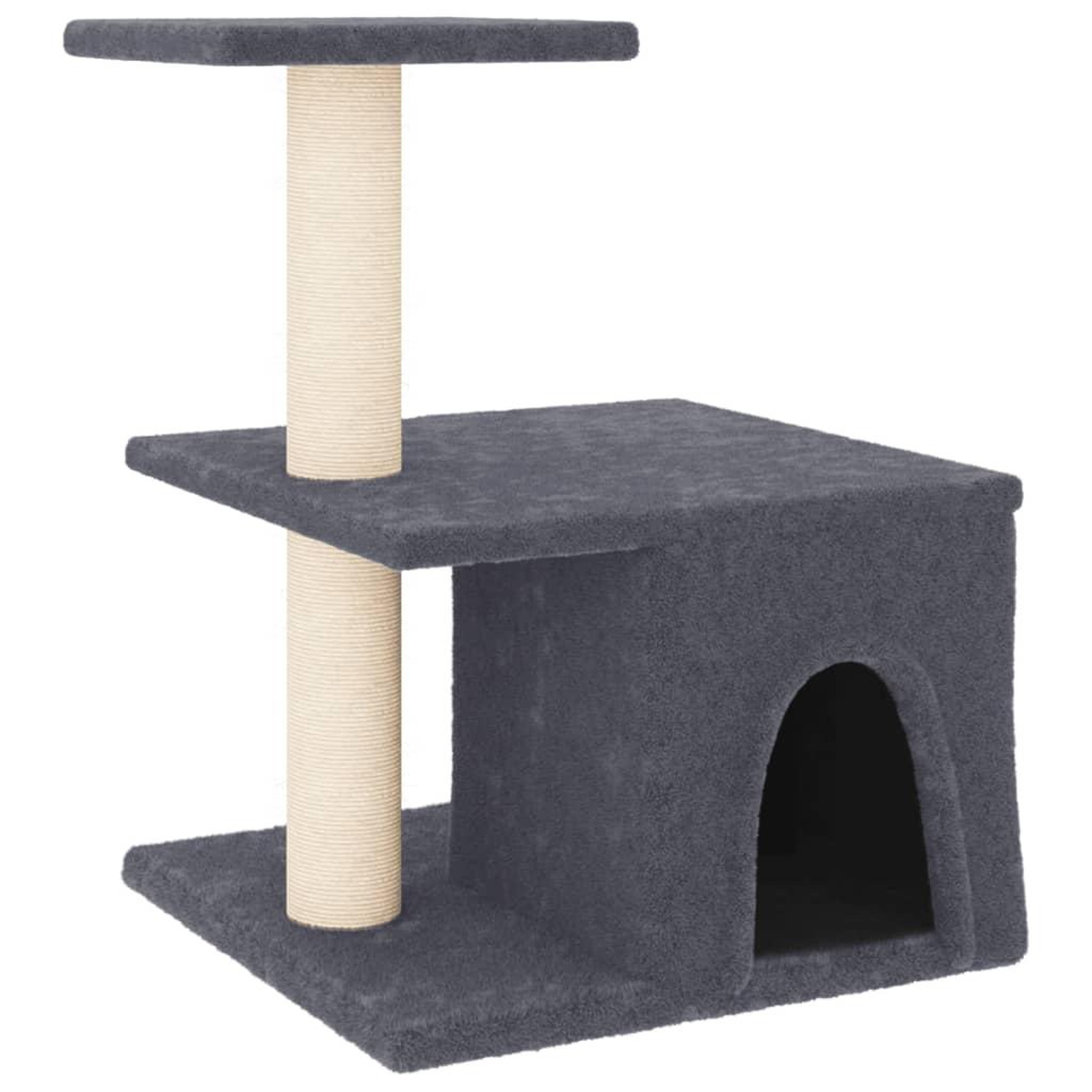 Voir la diapositive 2 : VIDAXL Arbre a chat avec griffoirs en sisal gris fonce 48 cm