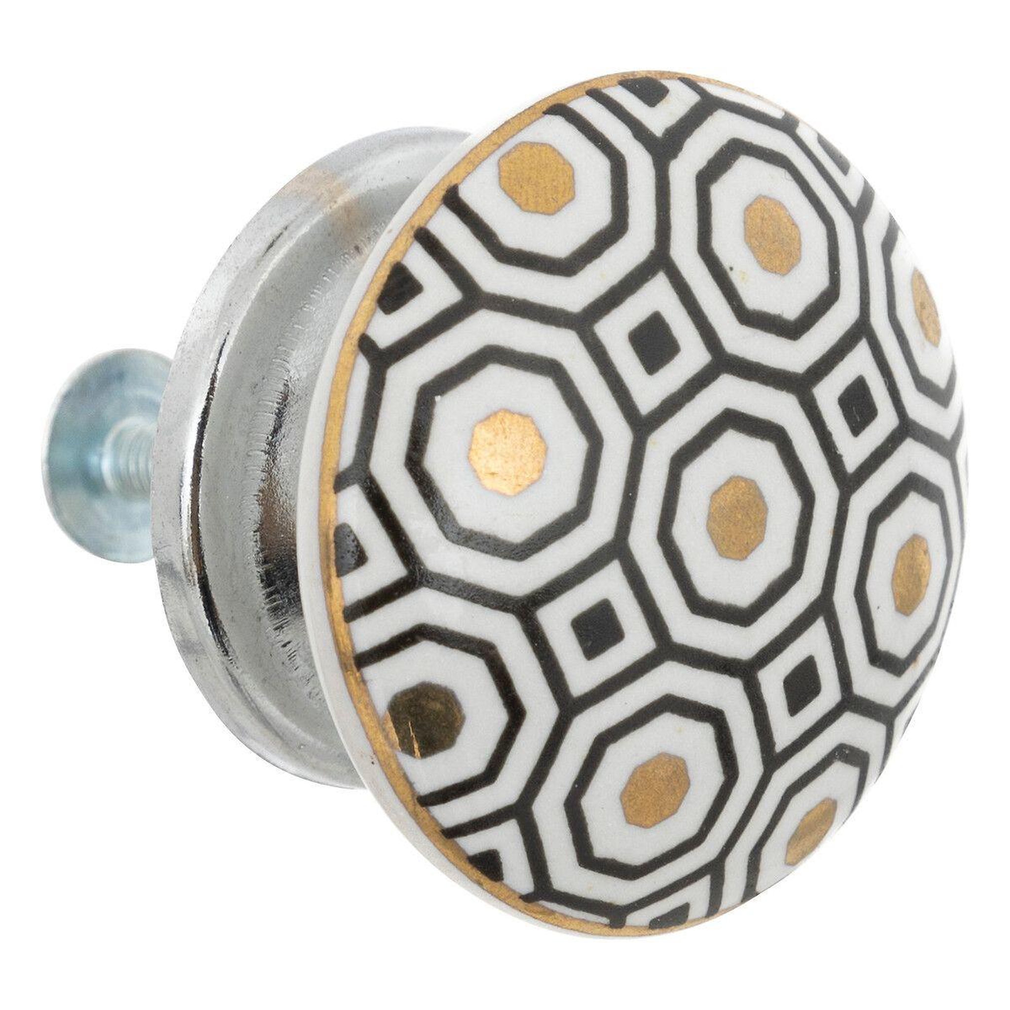 Voir la diapositive 2 : ATMOSPHERA Lot de 2 boutons de meuble  arianna  4cm blanc