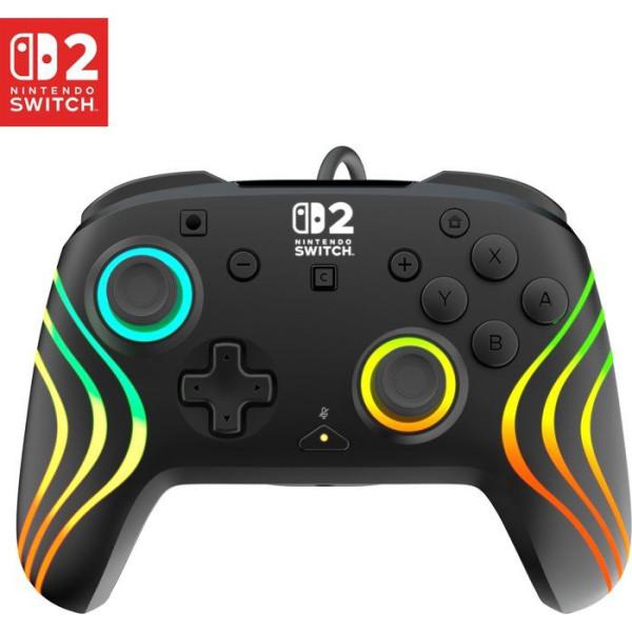 Turtle Beach Manette Gaming filaire RGB - TURTLE BEACH - Afterglow Wave pour Nintendo Switch 2 - Noir