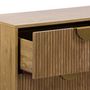 Voir la diapositive 6 : SWEEEK Commode décor bois de manguier rainuré 6 tiroirs - 120 x 39 x 79 cm - Celian