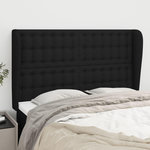 VIDAXL Tete de lit avec oreilles Noir 147x23x118/128 cm Tissu