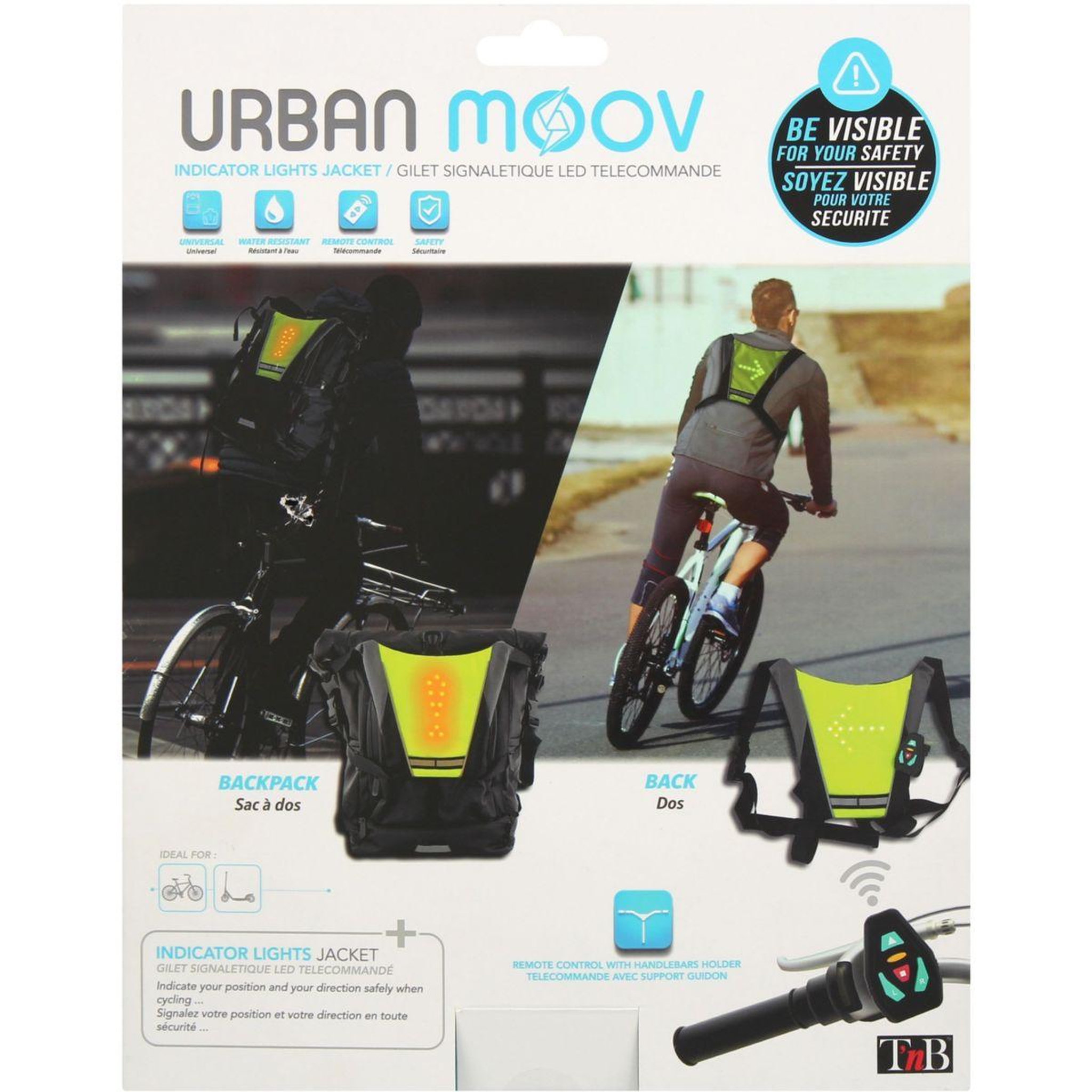 Voir la diapositive 4 : TNB Gilet jaune signal LED + Télécommande