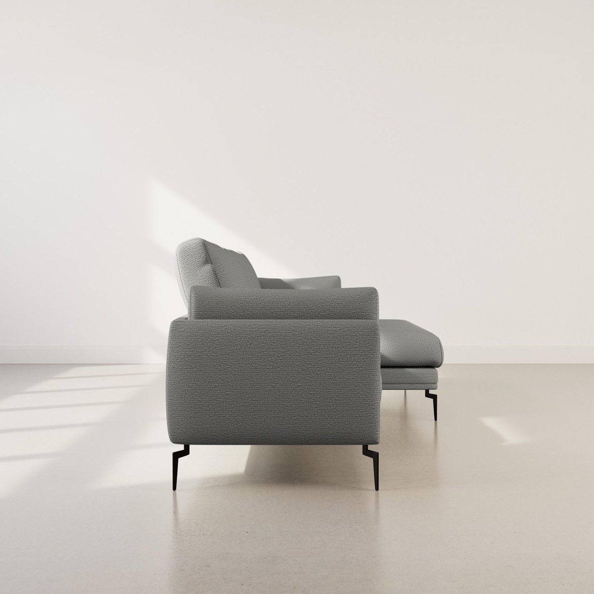 LISA DESIGN Carlos - canapé d'angle droit 4 places ultra moelleux en tissu texturé