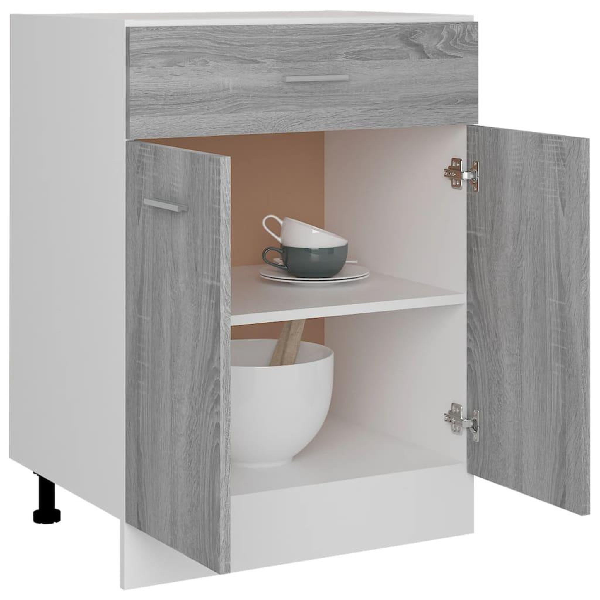 Voir la diapositive 4 : VIDAXL Armoire de plancher a tiroir Sonoma gris 60x46x81,5 cm