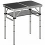 Voir la diapositive 1 : OUTSUNNY Table de camping pliable réglable alu noir avec rangement filet