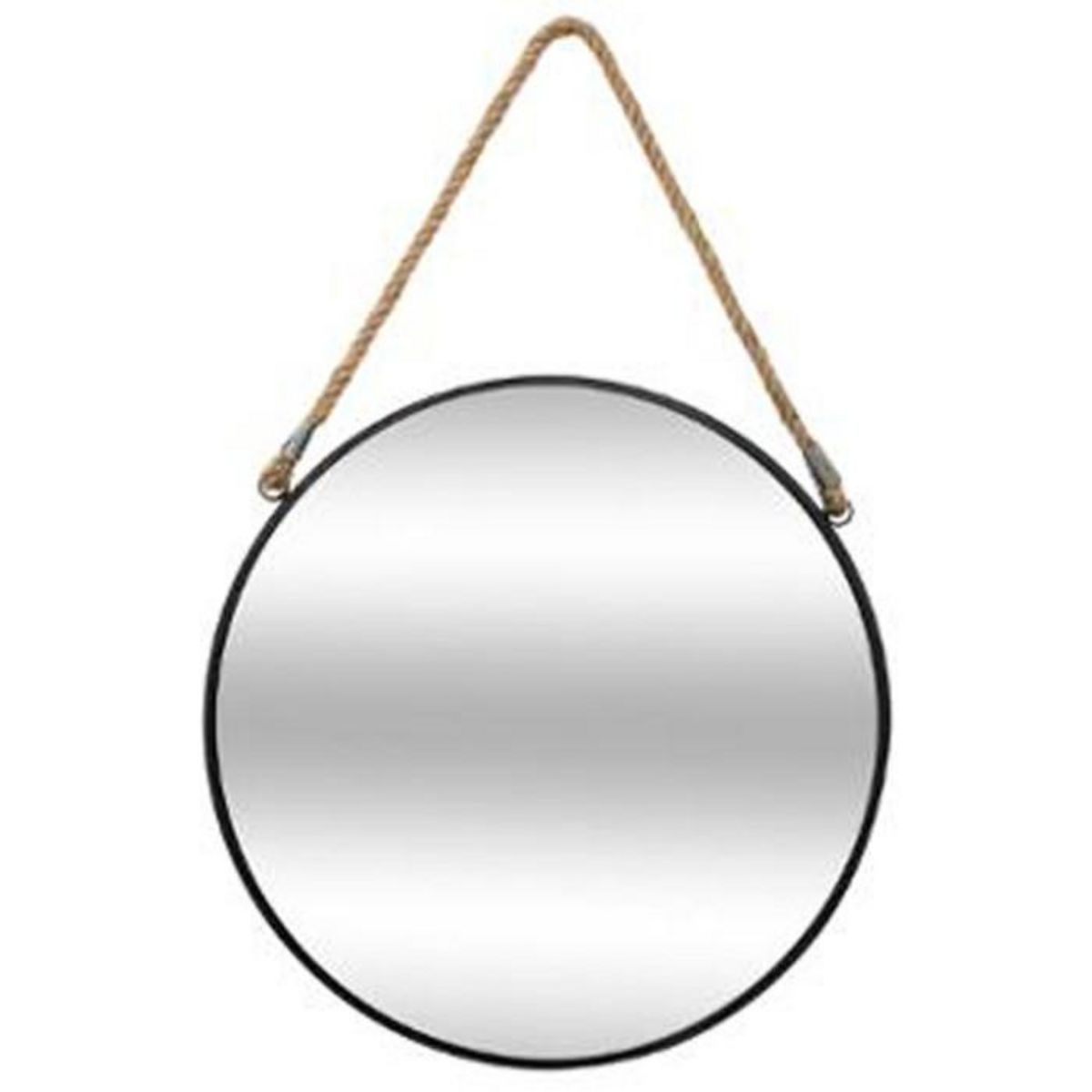 ATMOSPHERA Miroir à Suspendre en Métal  Rond  37cm Noir