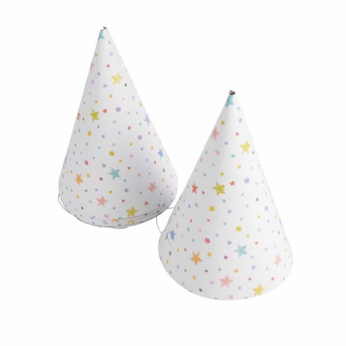 Paris Prix Lot de 6 Chapeaux d'Anniversaire  Coloré  16cm Blanc