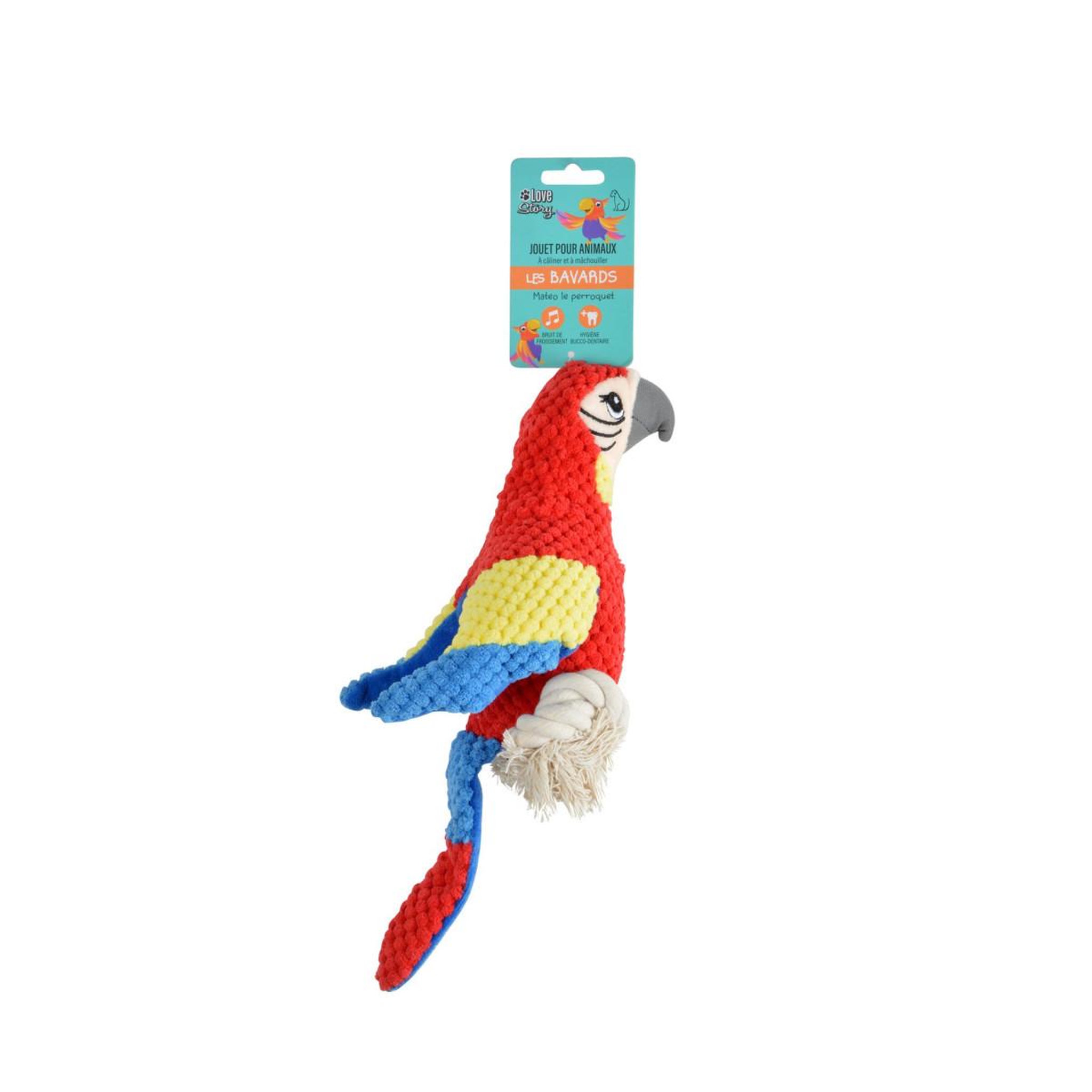 Voir la diapositive 3 : LOVE STORY Jouet peluche pour chien  perroquet  33cm rouge