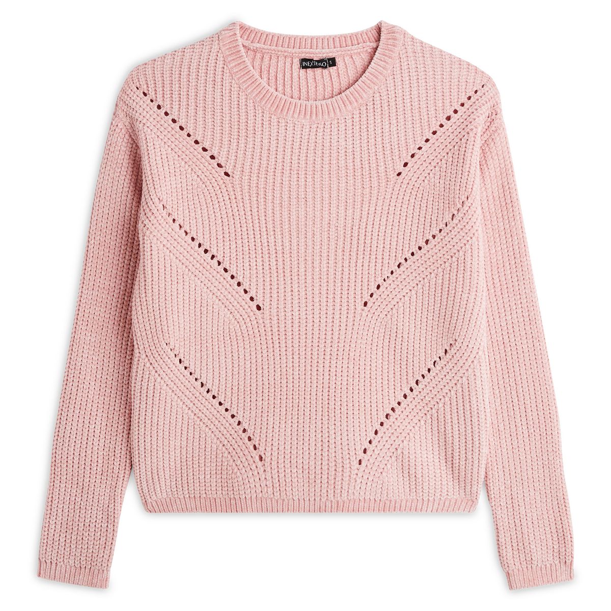 INEXTENSO Pull ajouré rose femme