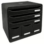 EXACOMPTA Exacompta Set de tiroirs bureau Store-Box Maxi 6 tiroirs Noir brillant