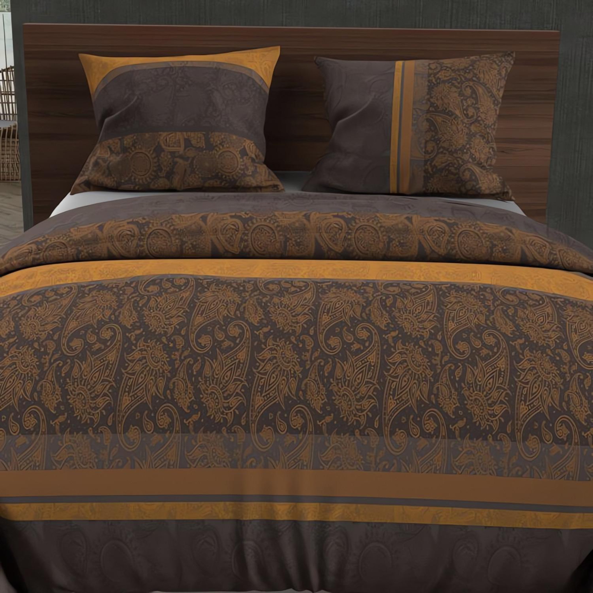 Voir la diapositive 2 : SOLEIL D'OCRE Parure housse de couette en coton 57 fils CACHEMIRE, par Soleil d'Ocre