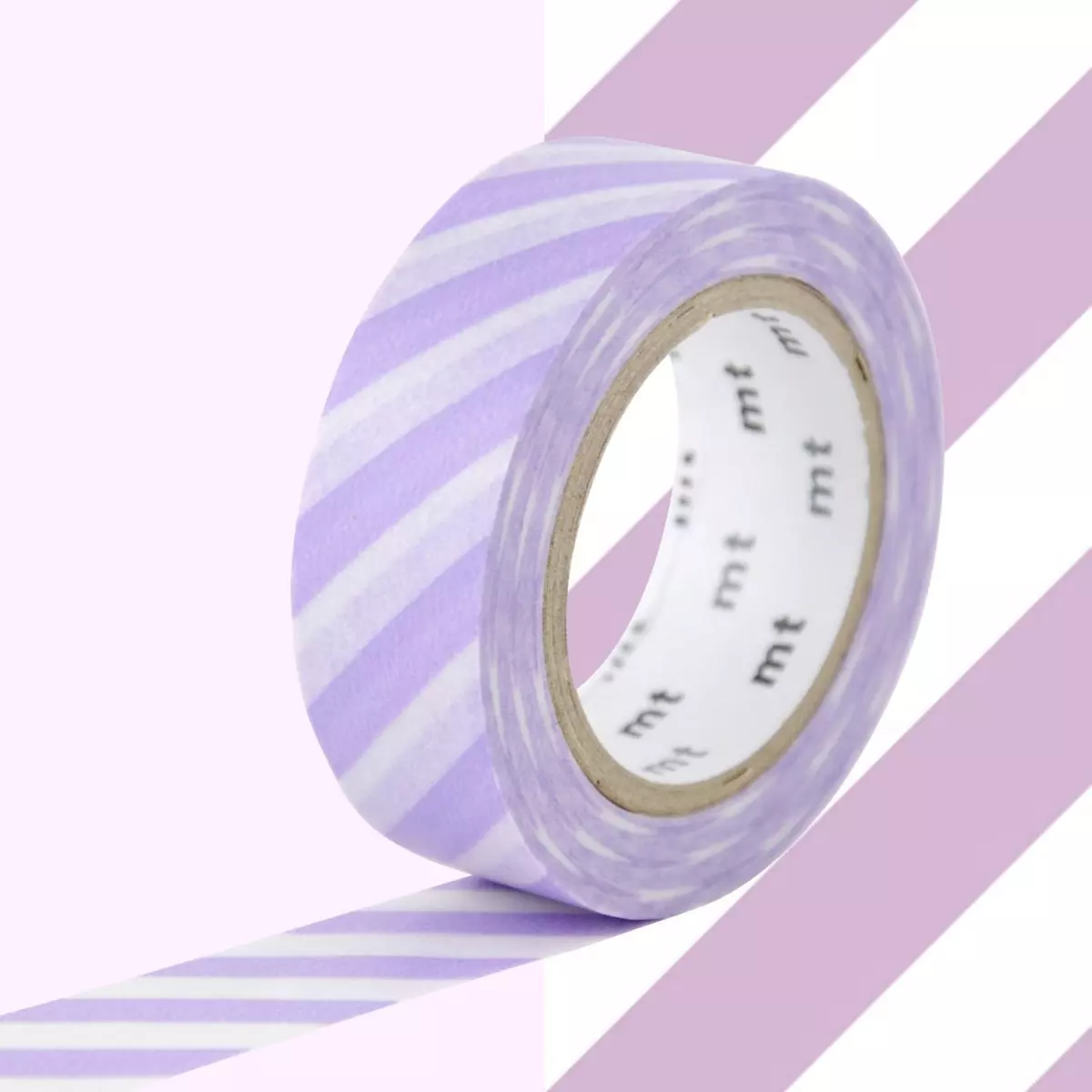 Masking Tape (MT) Masking tape à rayures - Lilas - 1,5 cm x 7 m