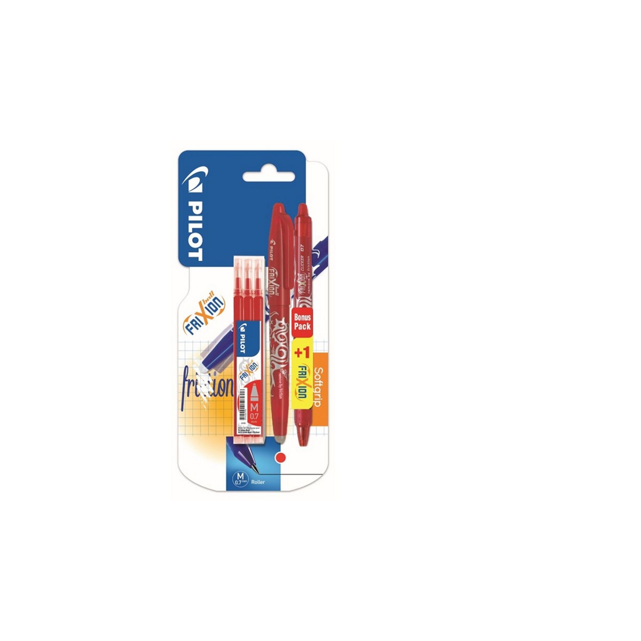 PILOT Stylo effaçable Frixion Ball Rouge + étui de 3 recharges rouges ...