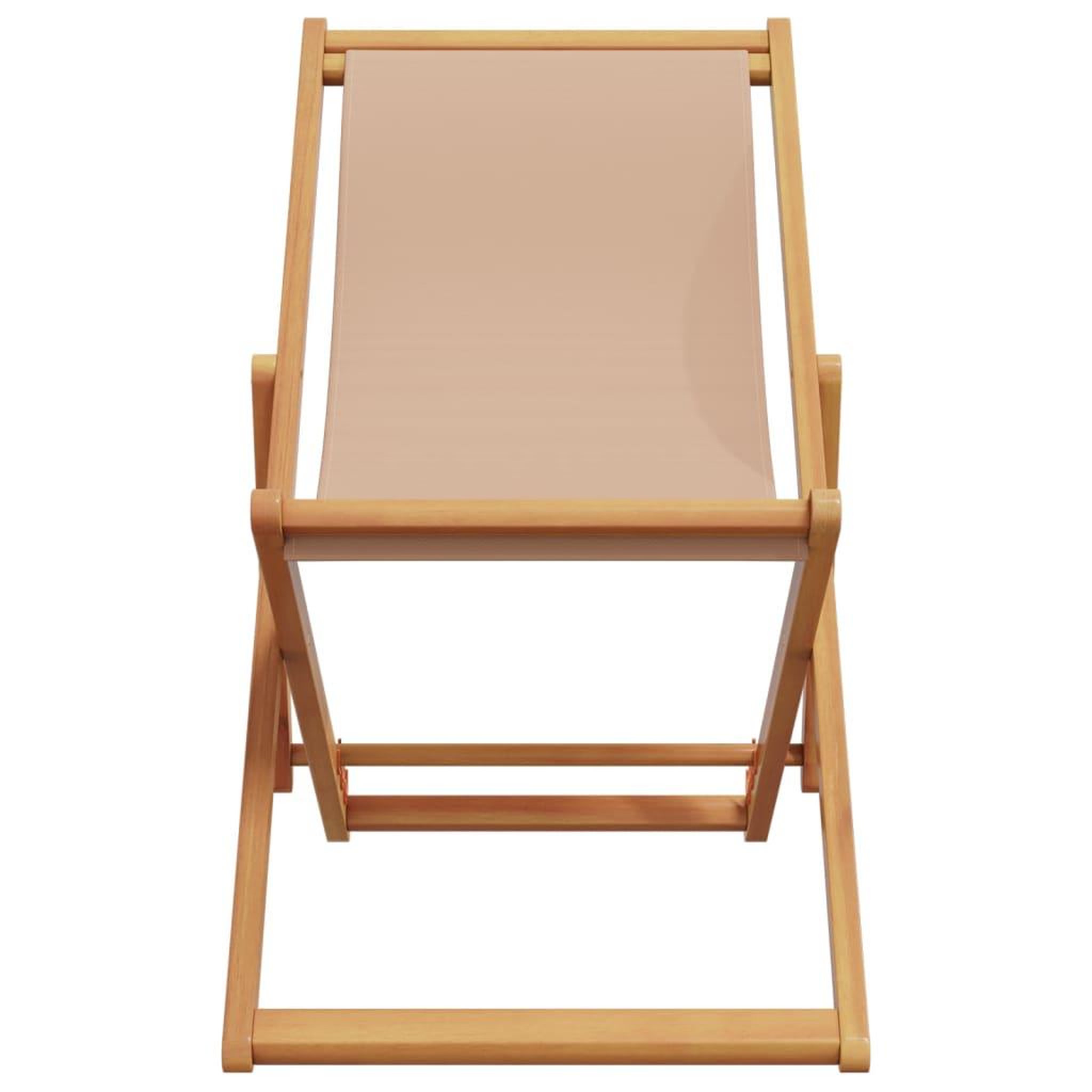 Voir la diapositive 4 : VIDAXL Chaise pliable de plage taupe bois d'eucalyptus massif et tissu