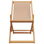 Voir la diapositive 4 : VIDAXL Chaise pliable de plage taupe bois d'eucalyptus massif et tissu