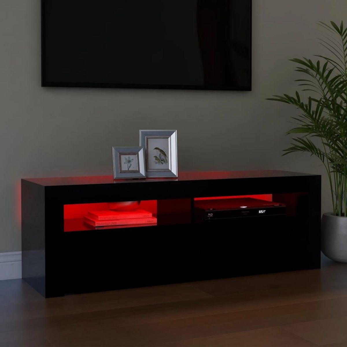 VIDAXL Meuble TV avec lumieres LED noir 120x35x40 cm